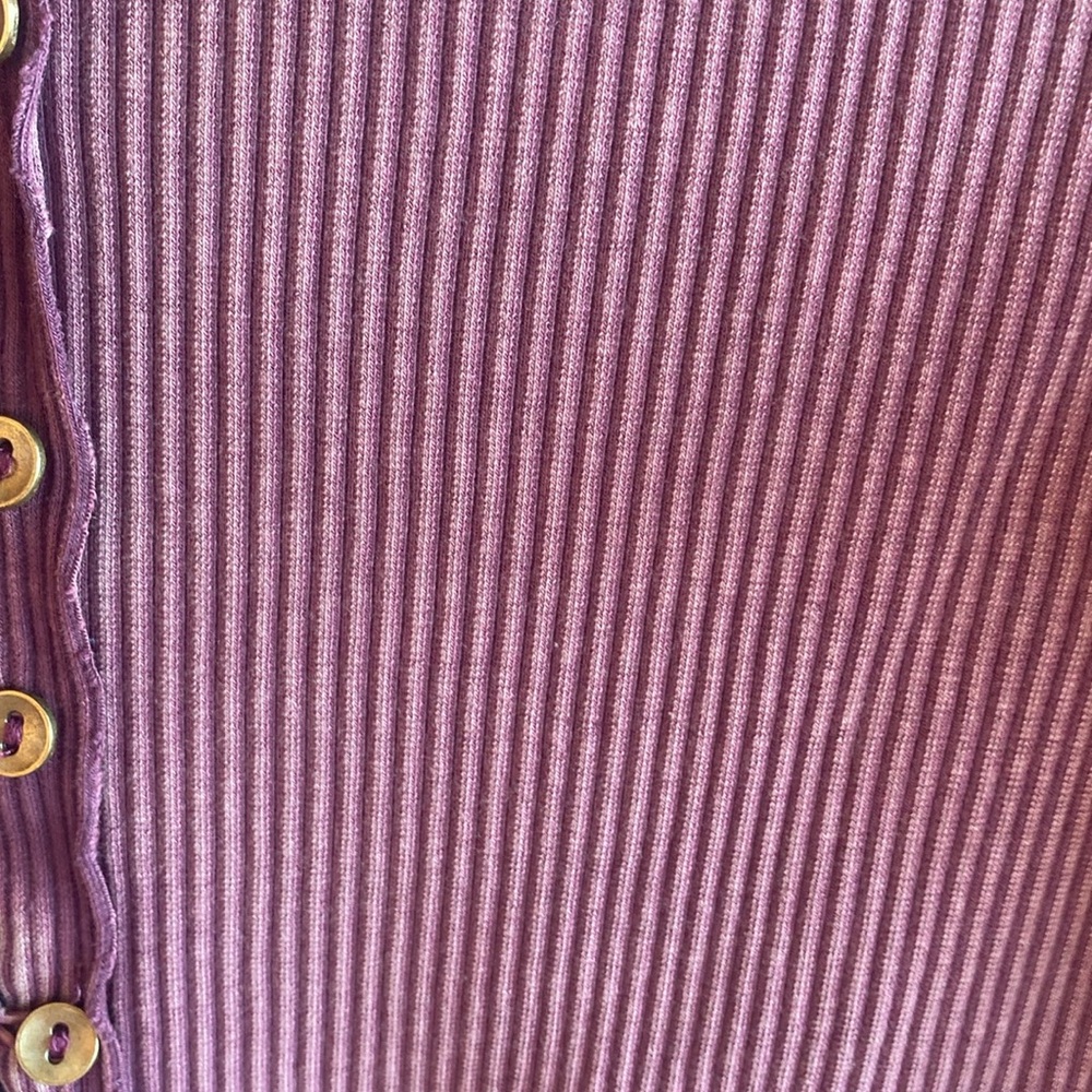 Free People NWT It's On Long Sleeve Button Down Thermal Ribbed Shirt large - Picture 11 of 15